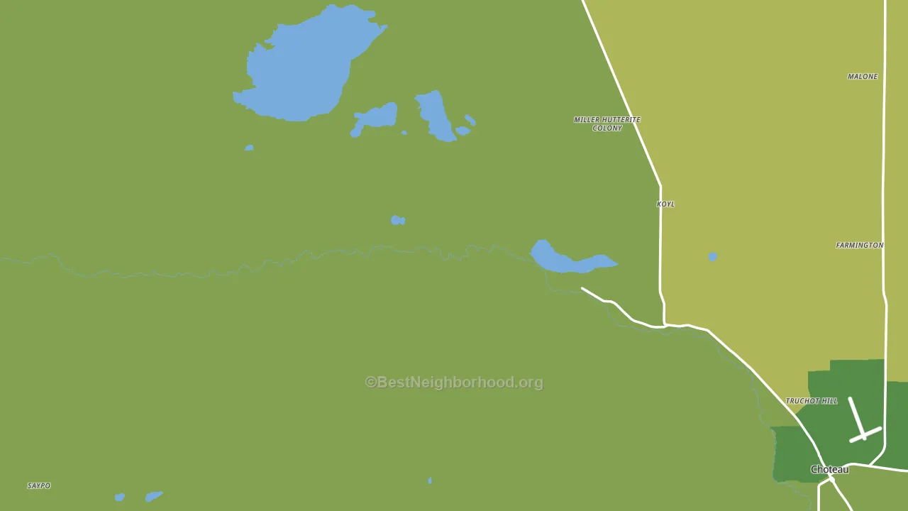 Miller Colony, MT block-group voter-turnout map