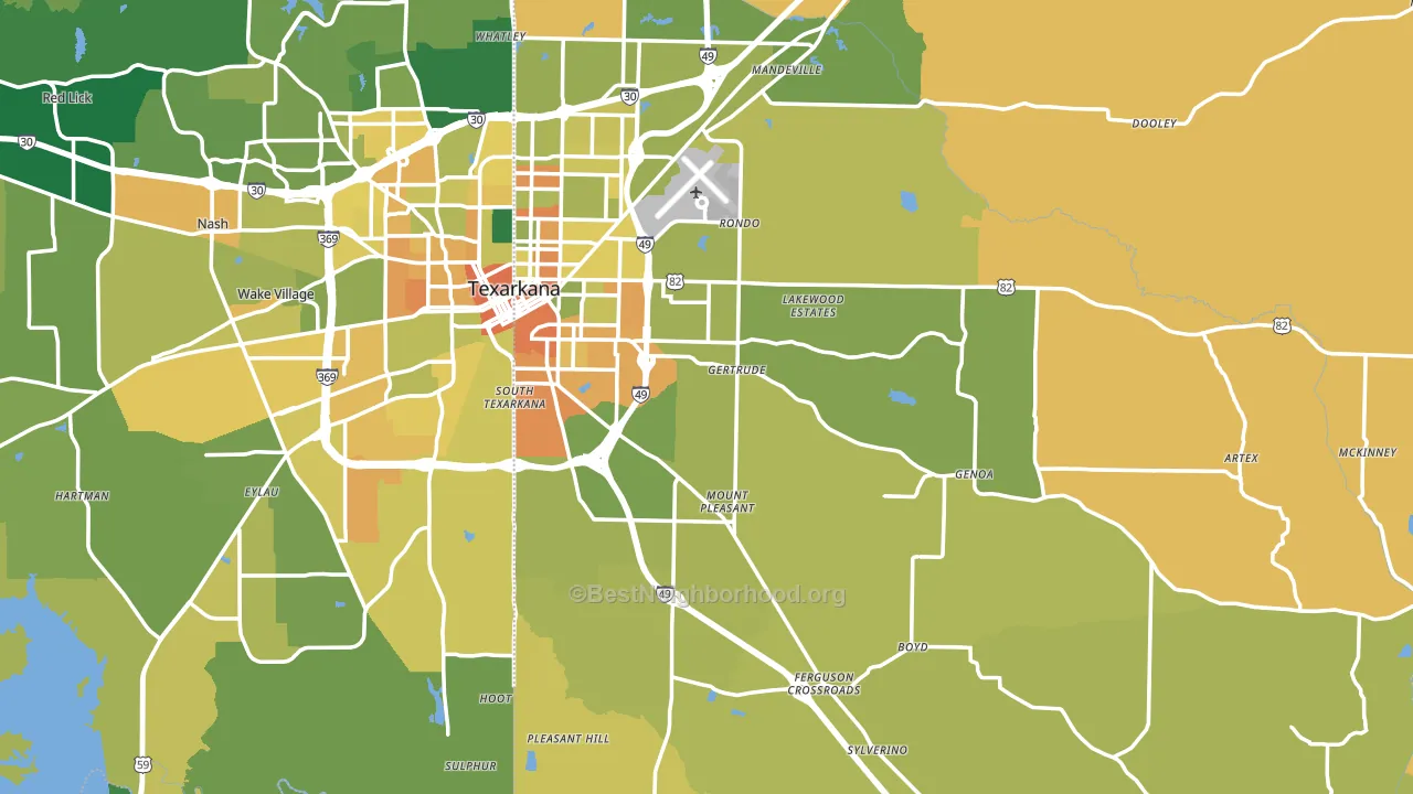 Miller County, AR block-group voter-turnout map