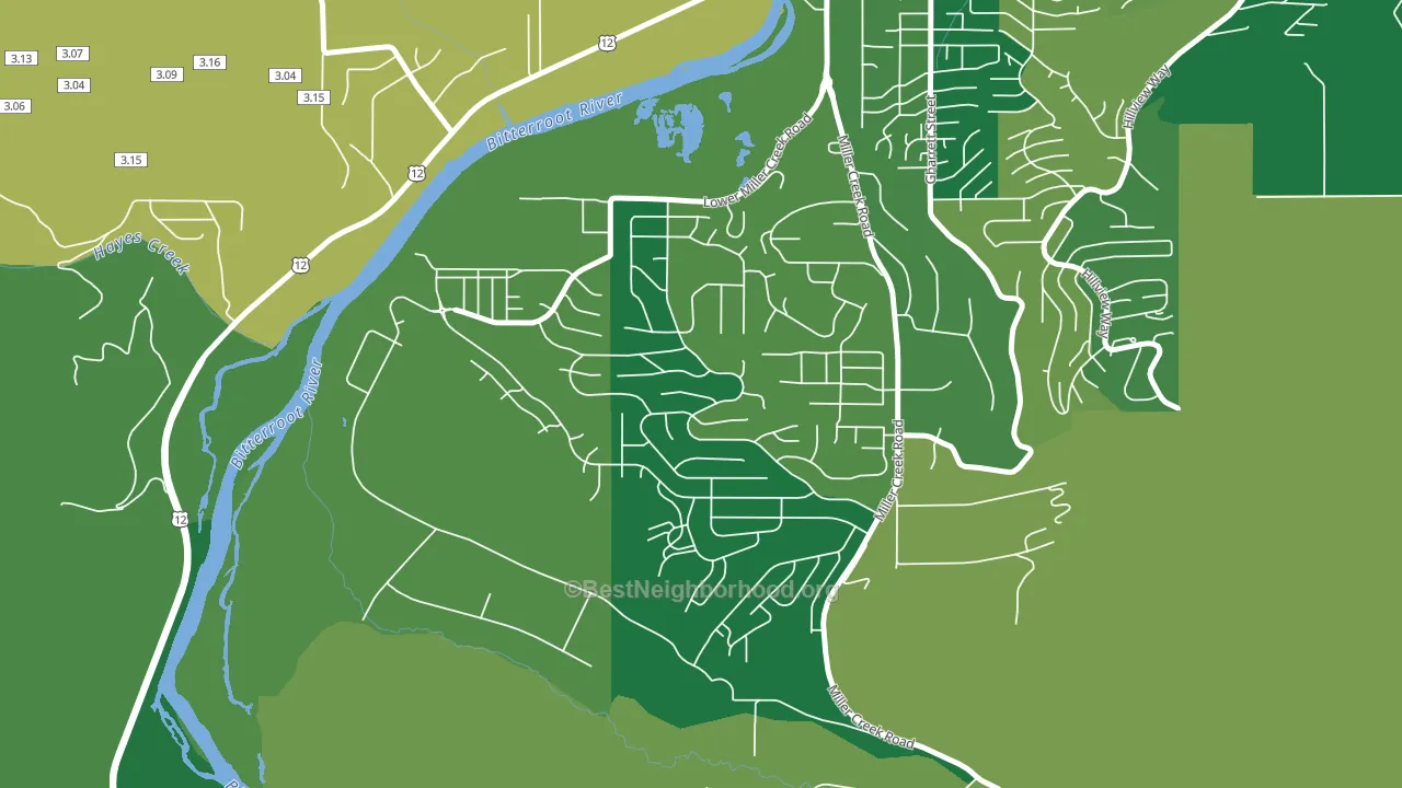 Miller Creek, Missoula, MT block-group voter-turnout map