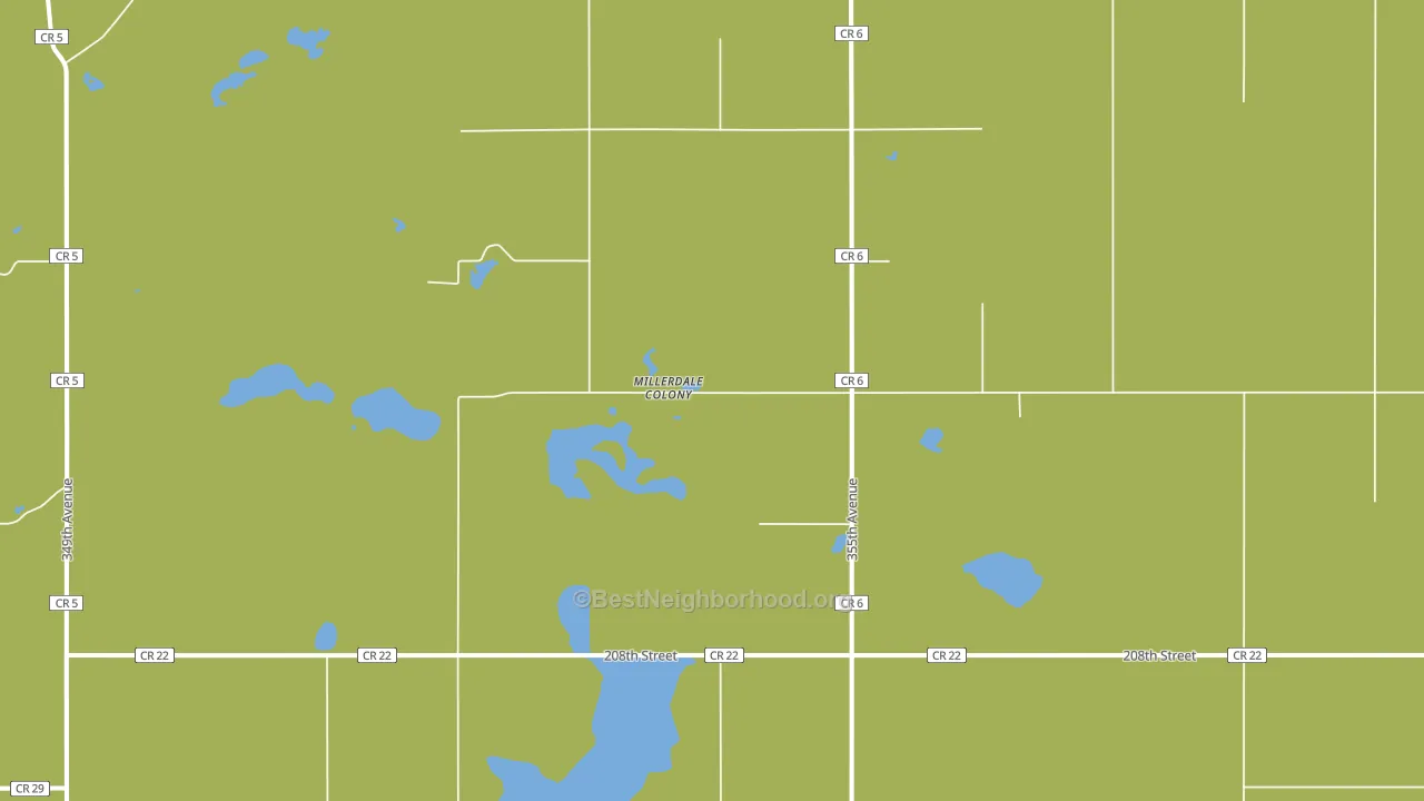 Miller Dale Colony, SD block-group voter-turnout map