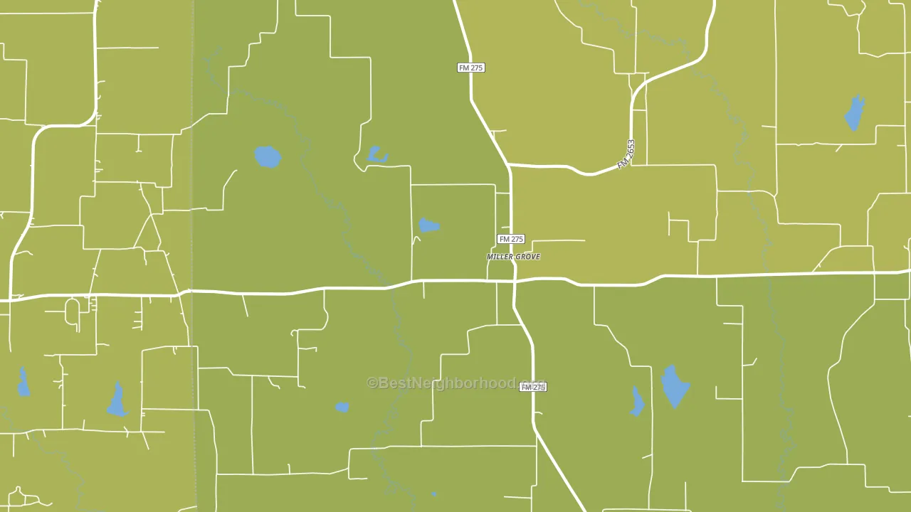 Miller Grove, TX block-group voter-turnout map