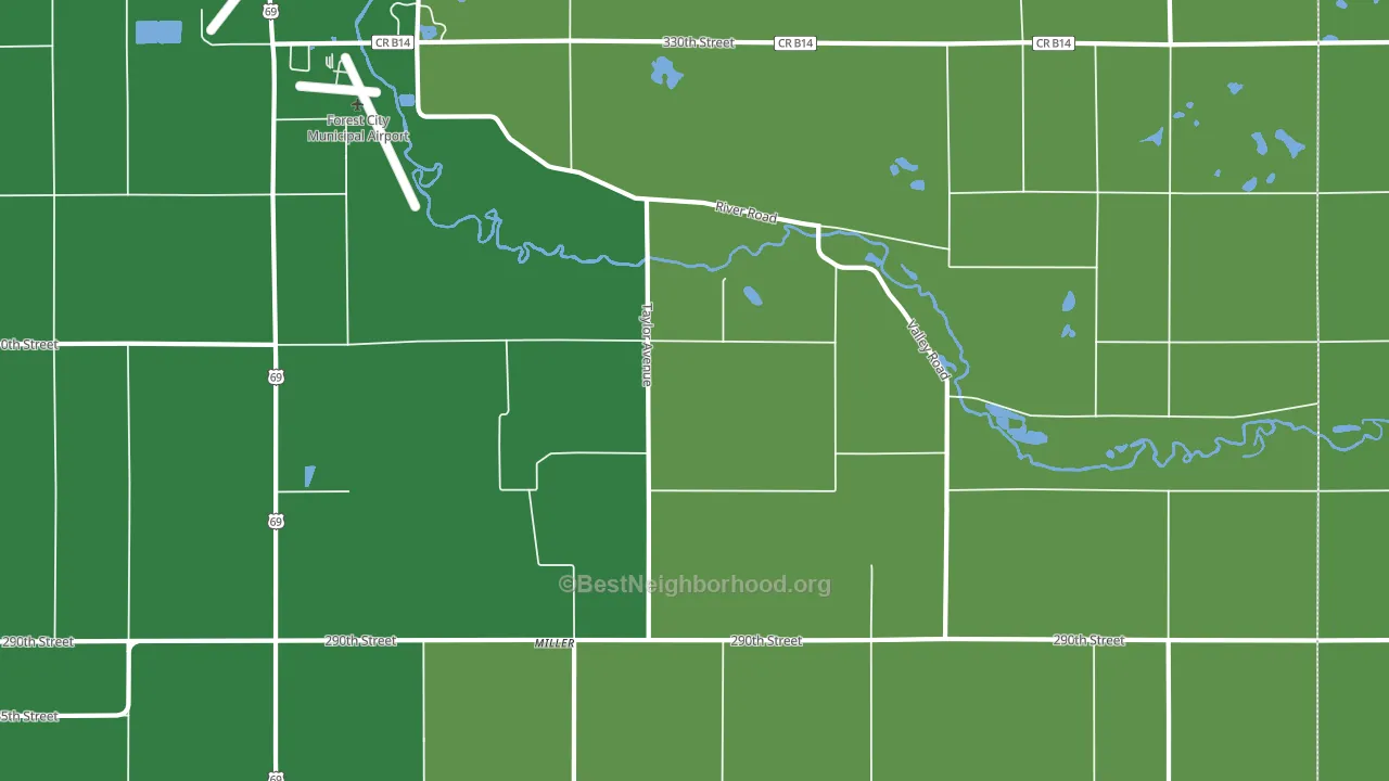 Miller, IA block-group voter-turnout map
