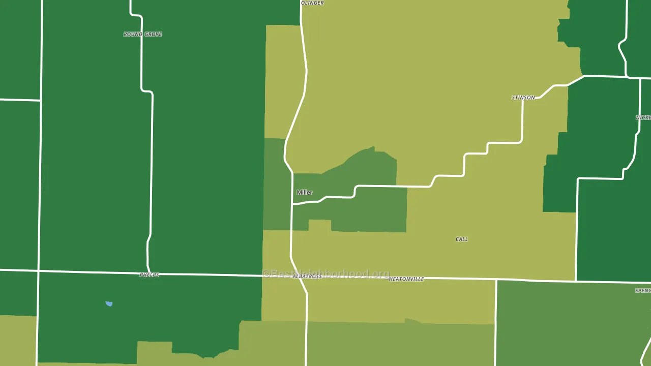 Miller, MO block-group voter-turnout map