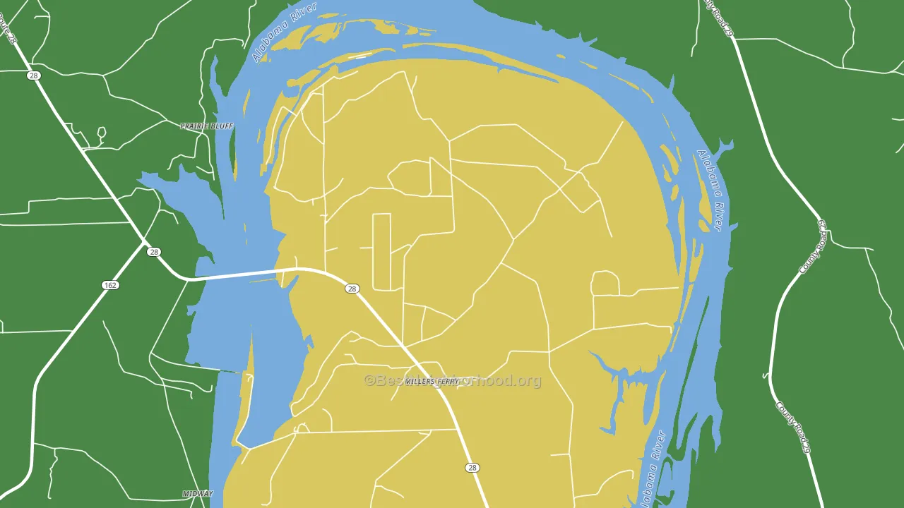 Millers Ferry, AL block-group voter-turnout map