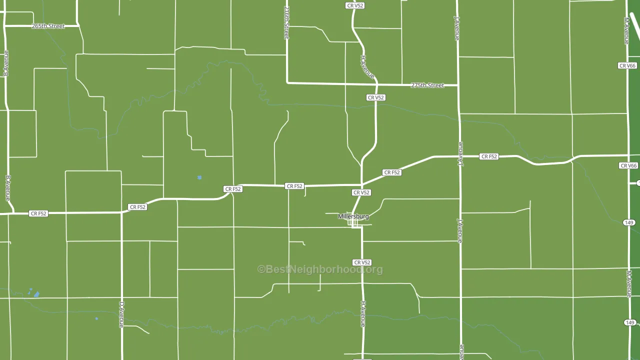 Millersburg, IA block-group voter-turnout map