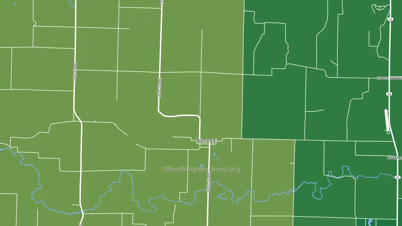 Millersburg, IL block-group voter-turnout map