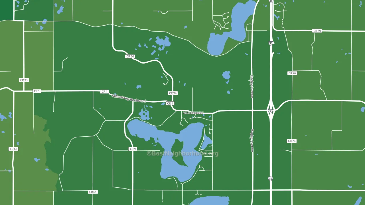 Millersburg, MN block-group voter-turnout map