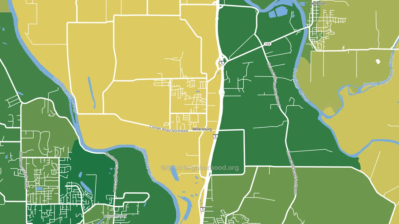 Millersburg, OR block-group voter-turnout map