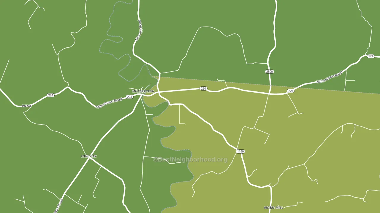 Millerstown, KY block-group voter-turnout map