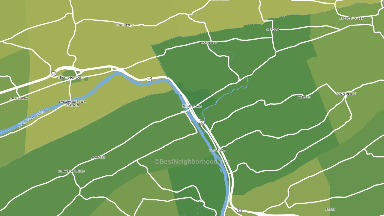 Millerstown, PA block-group voter-turnout map