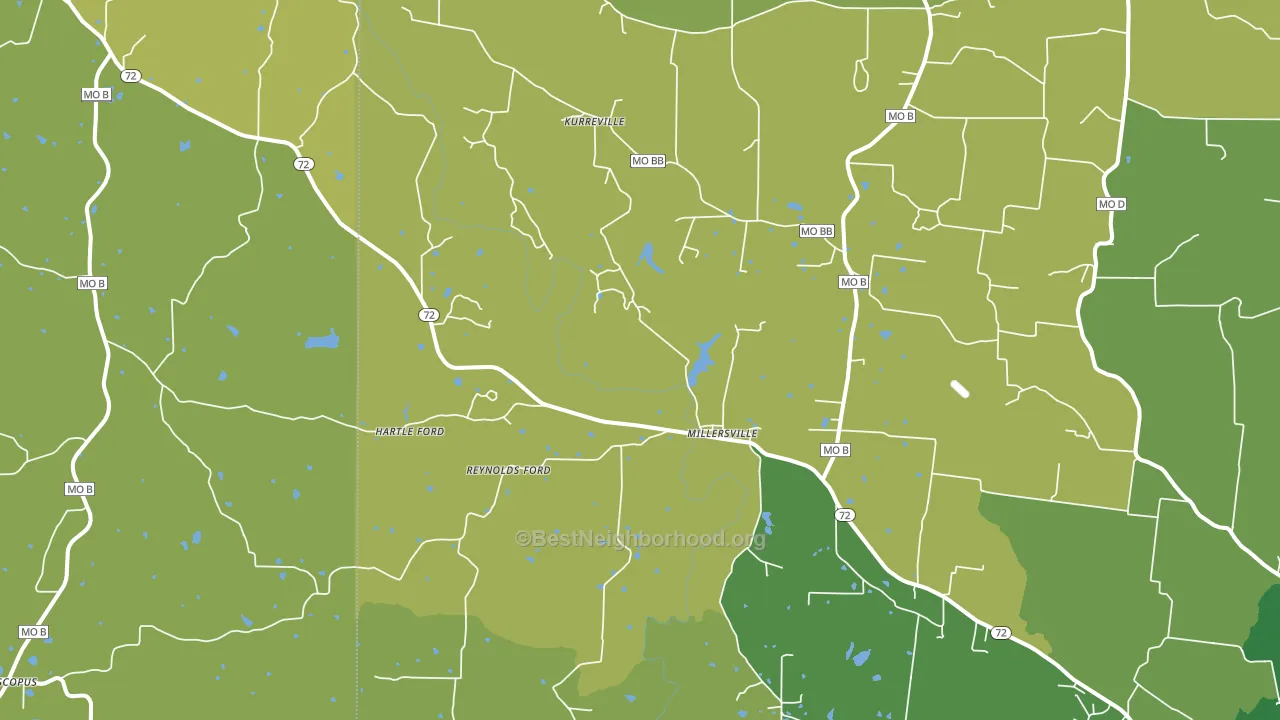 Millersville, MO block-group voter-turnout map
