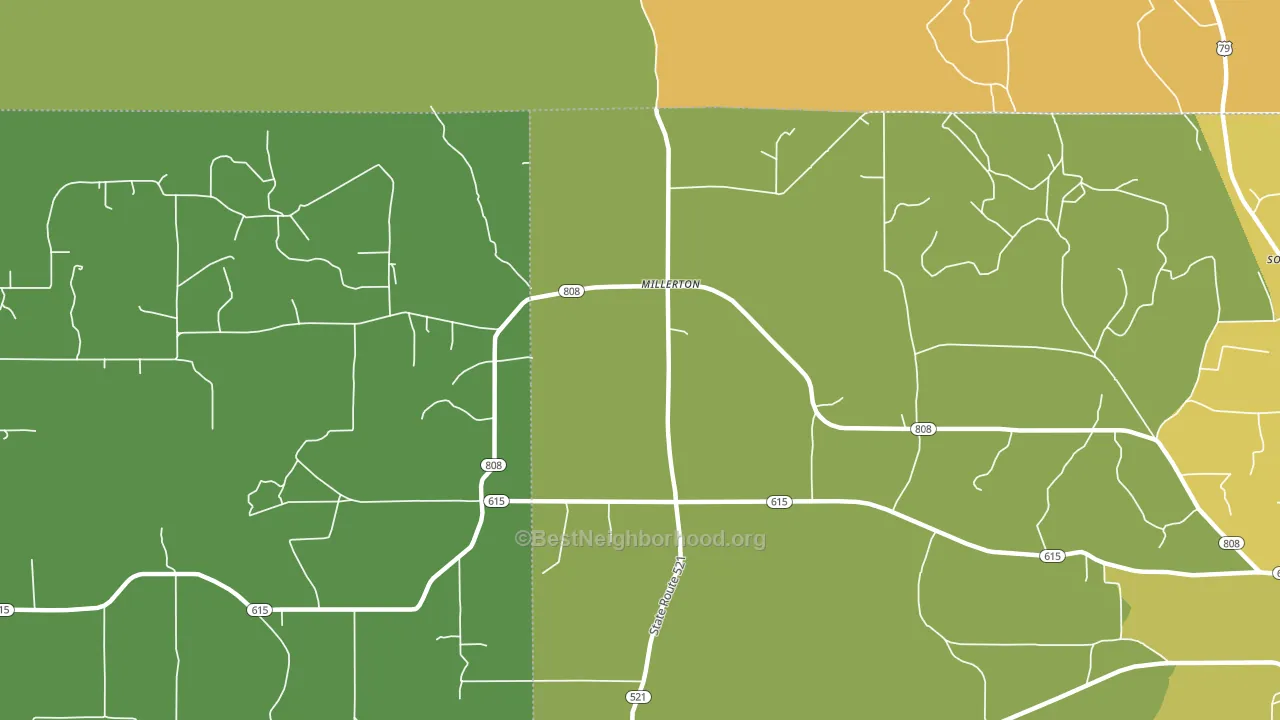 Millerton, LA block-group voter-turnout map