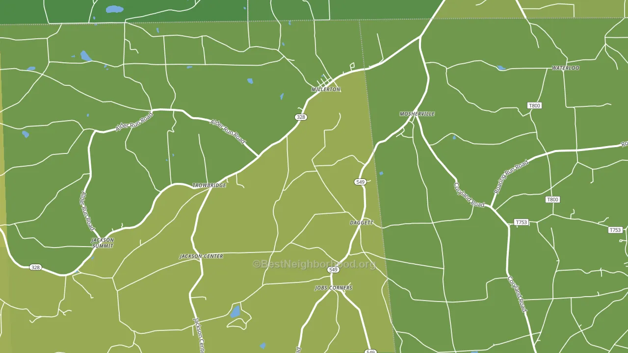 Millerton, PA block-group voter-turnout map