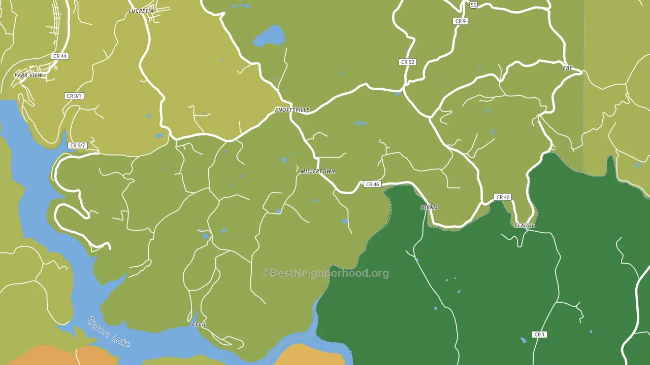 Millertown, WV block-group voter-turnout map