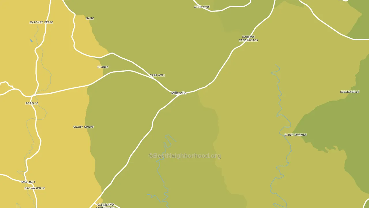 Millerville, AL block-group voter-turnout map