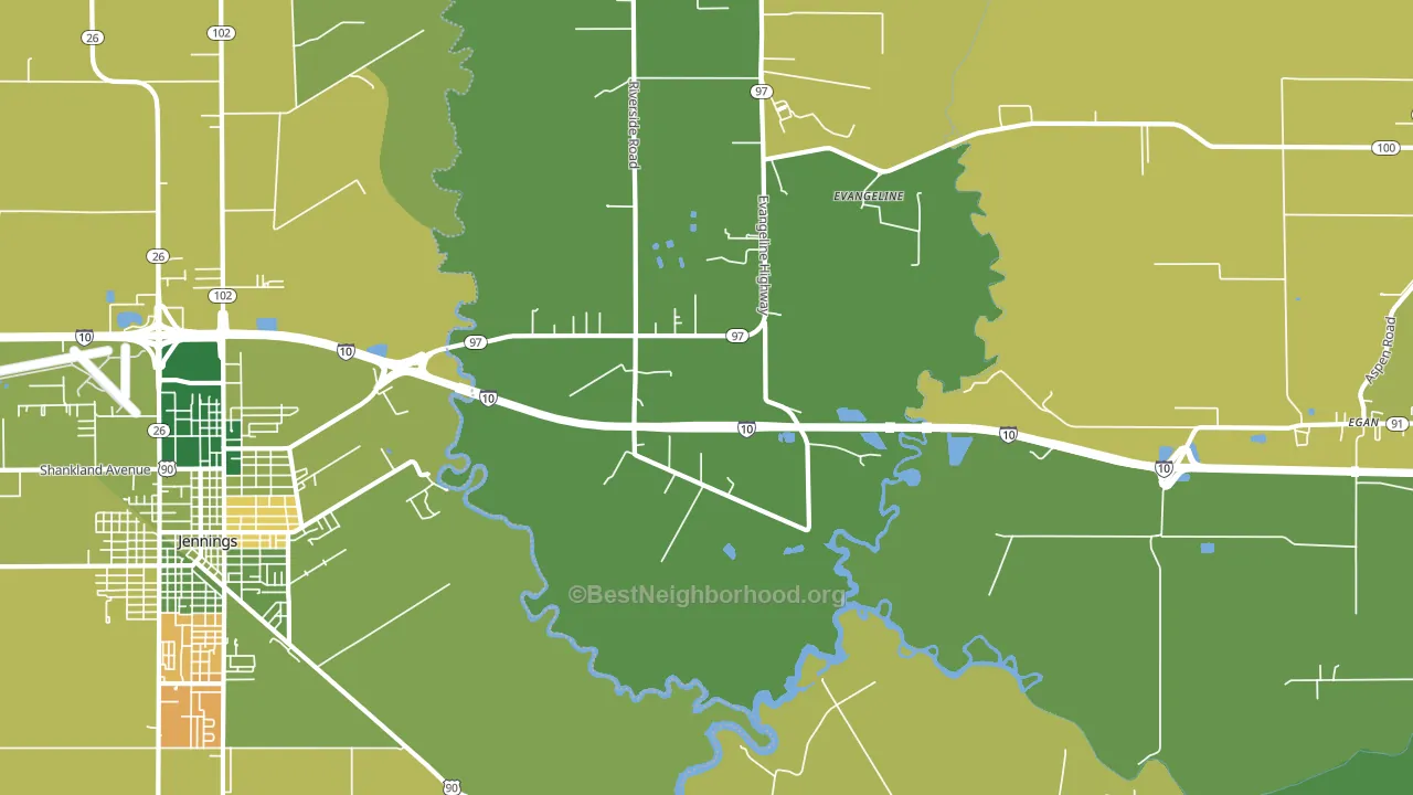 Millerville, LA block-group voter-turnout map