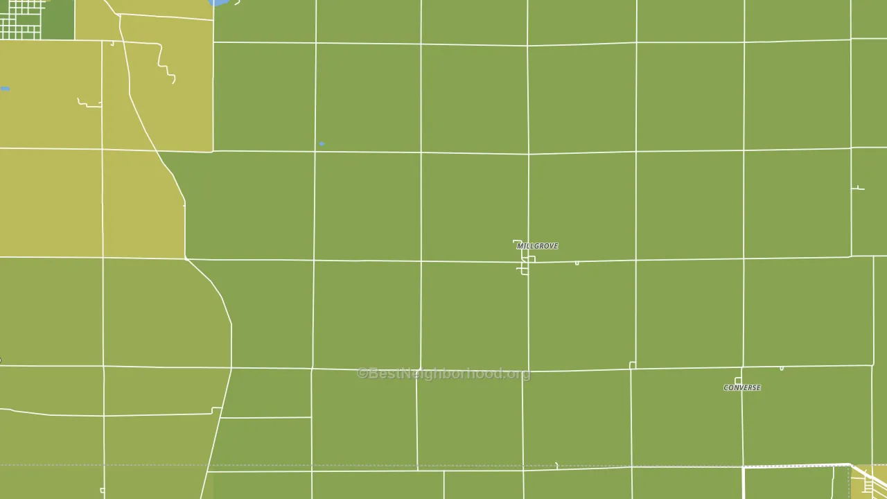 Millgrove, IN block-group voter-turnout map