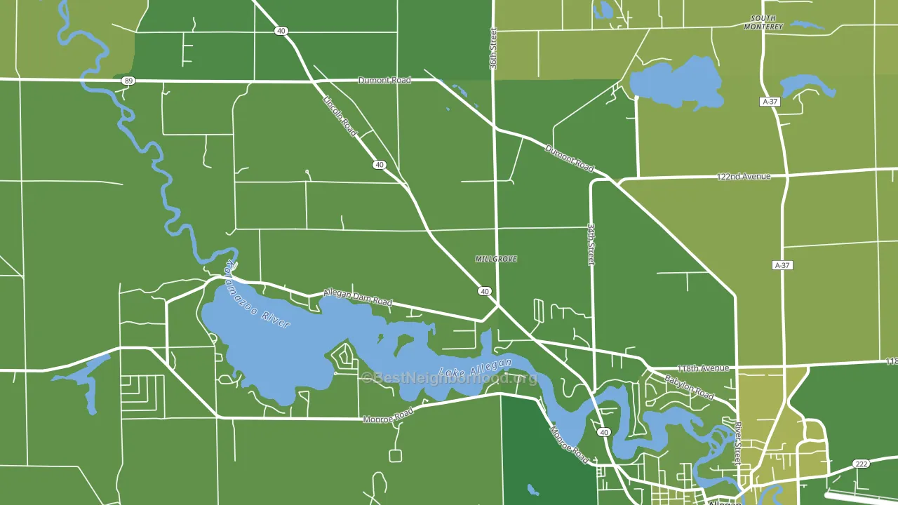 Millgrove, MI block-group voter-turnout map