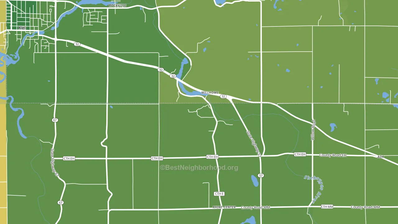 Millhome, WI block-group voter-turnout map