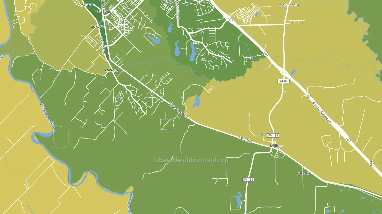 Millican, TX block-group voter-turnout map