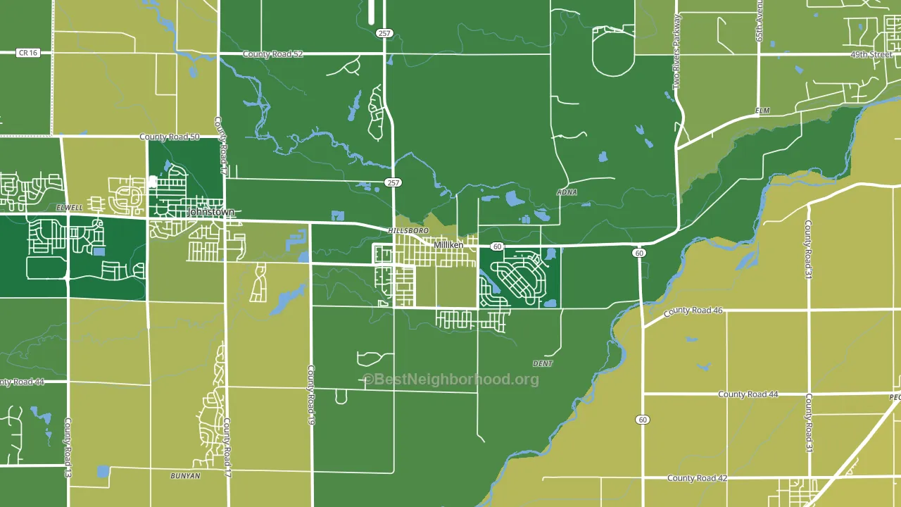 Milliken, CO block-group voter-turnout map