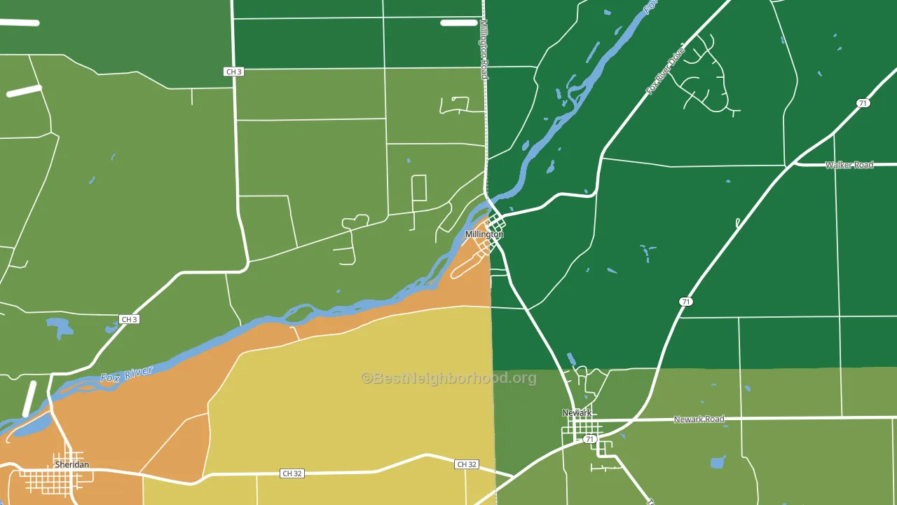 Millington, IL block-group voter-turnout map