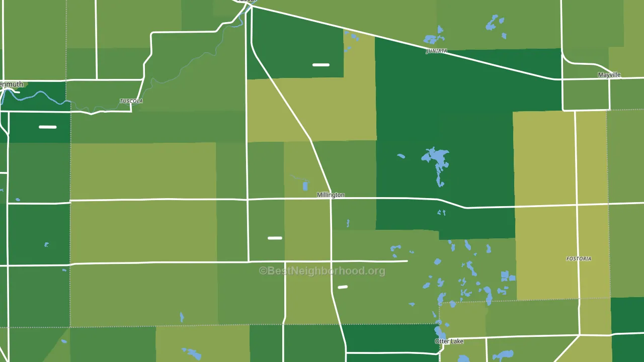 Millington, MI block-group voter-turnout map
