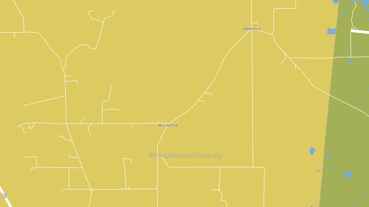Millington, MS block-group voter-turnout map