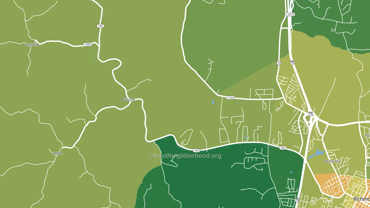 Million, KY block-group voter-turnout map