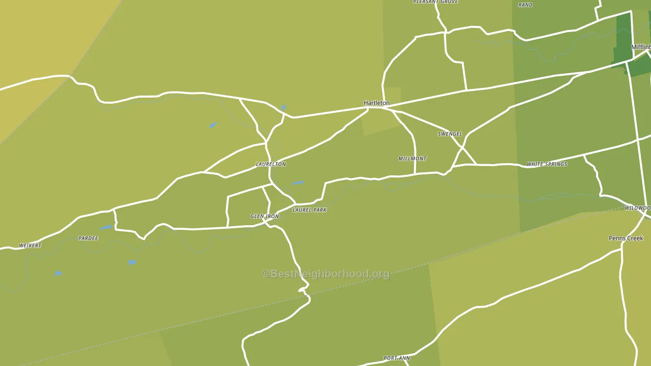 Millmont, PA block-group voter-turnout map