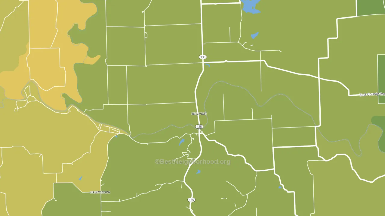 Millport, IN block-group voter-turnout map
