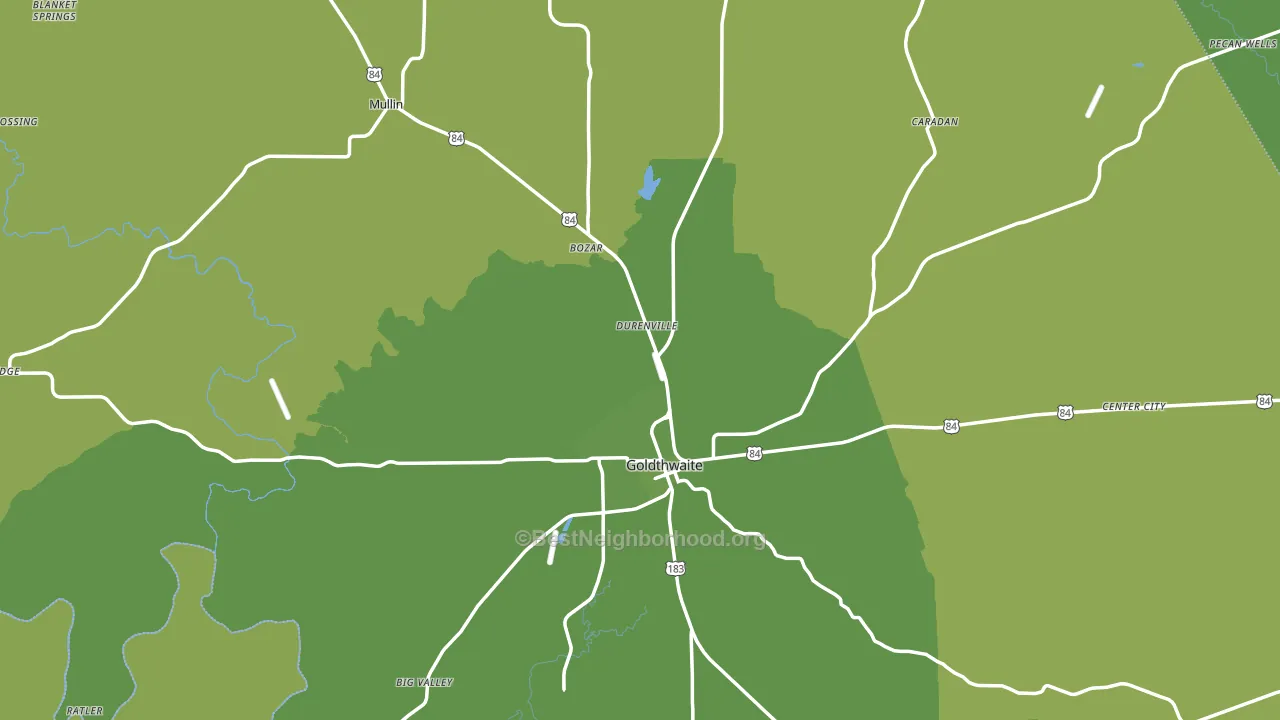 Mills County, TX block-group voter-turnout map