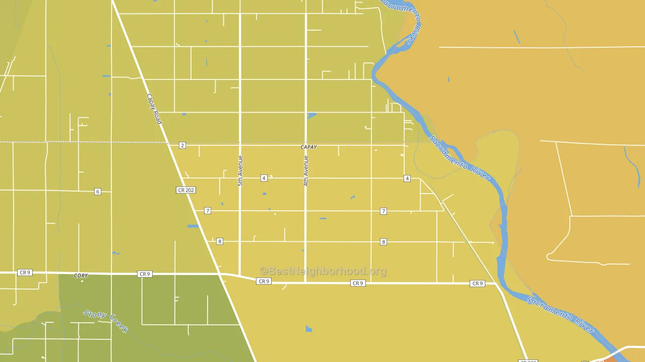 Mills Orchard, CA block-group voter-turnout map