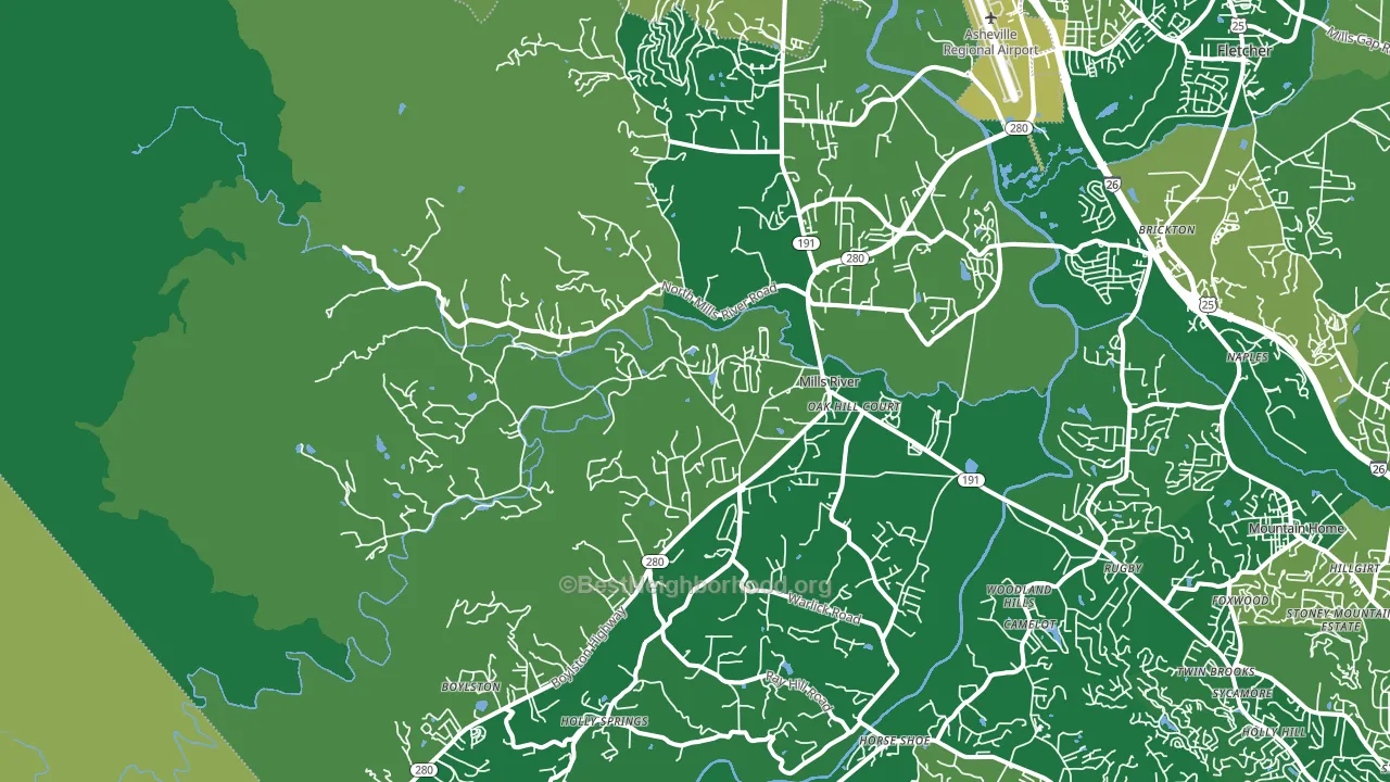 Mills River, NC block-group voter-turnout map