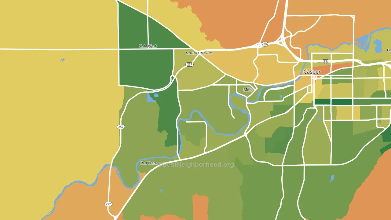 Mills, WY block-group voter-turnout map