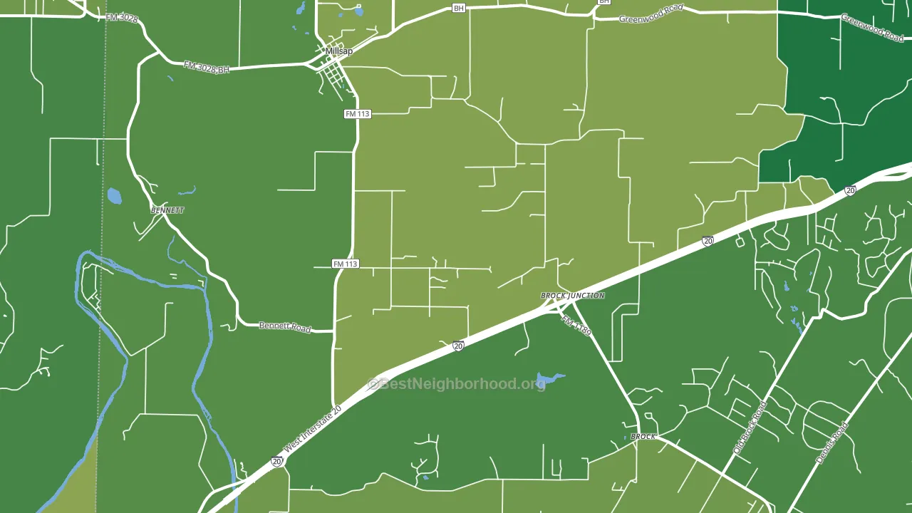 Millsap, TX block-group voter-turnout map