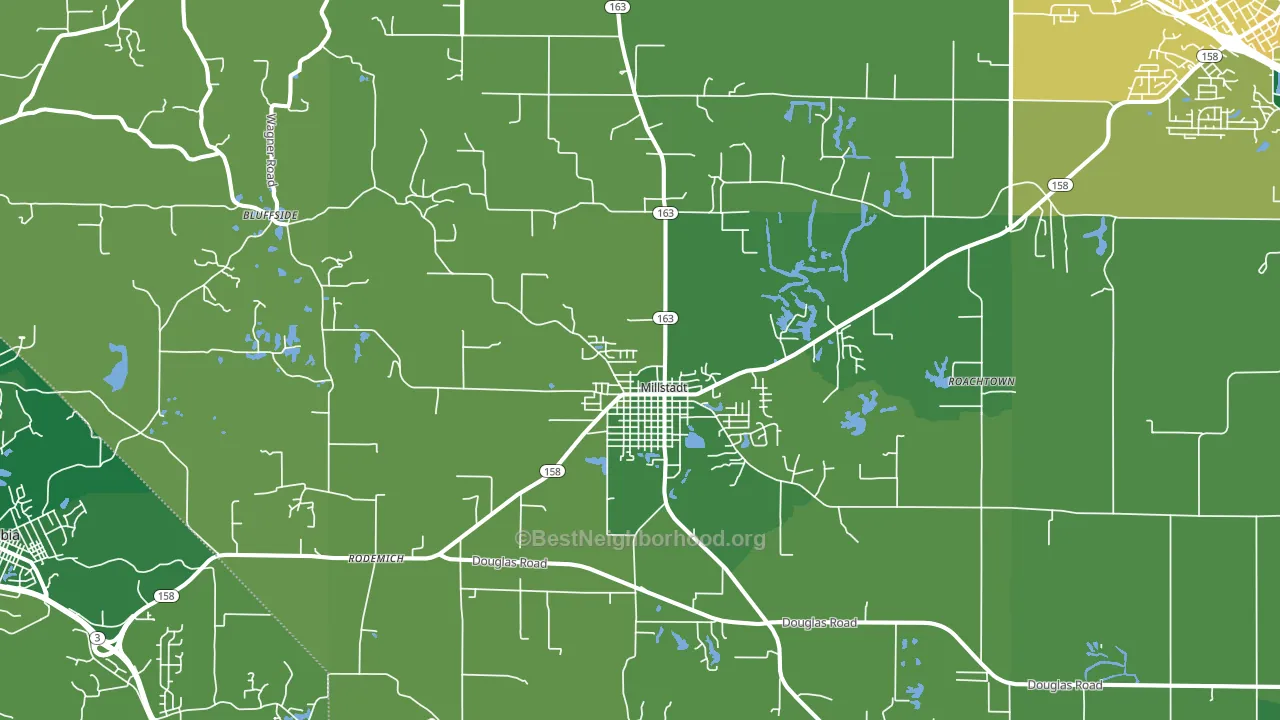 Millstadt, IL block-group voter-turnout map