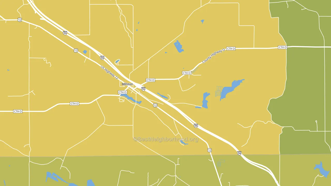 Millston, WI block-group voter-turnout map