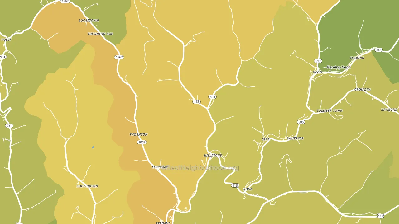 Millstone, KY block-group voter-turnout map