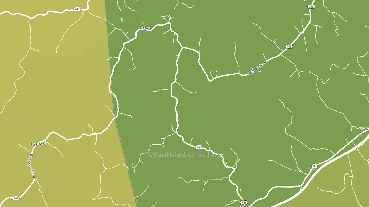 Milltown, KY block-group voter-turnout map