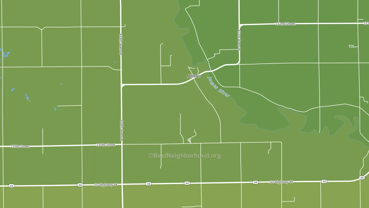Milltown, SD block-group voter-turnout map