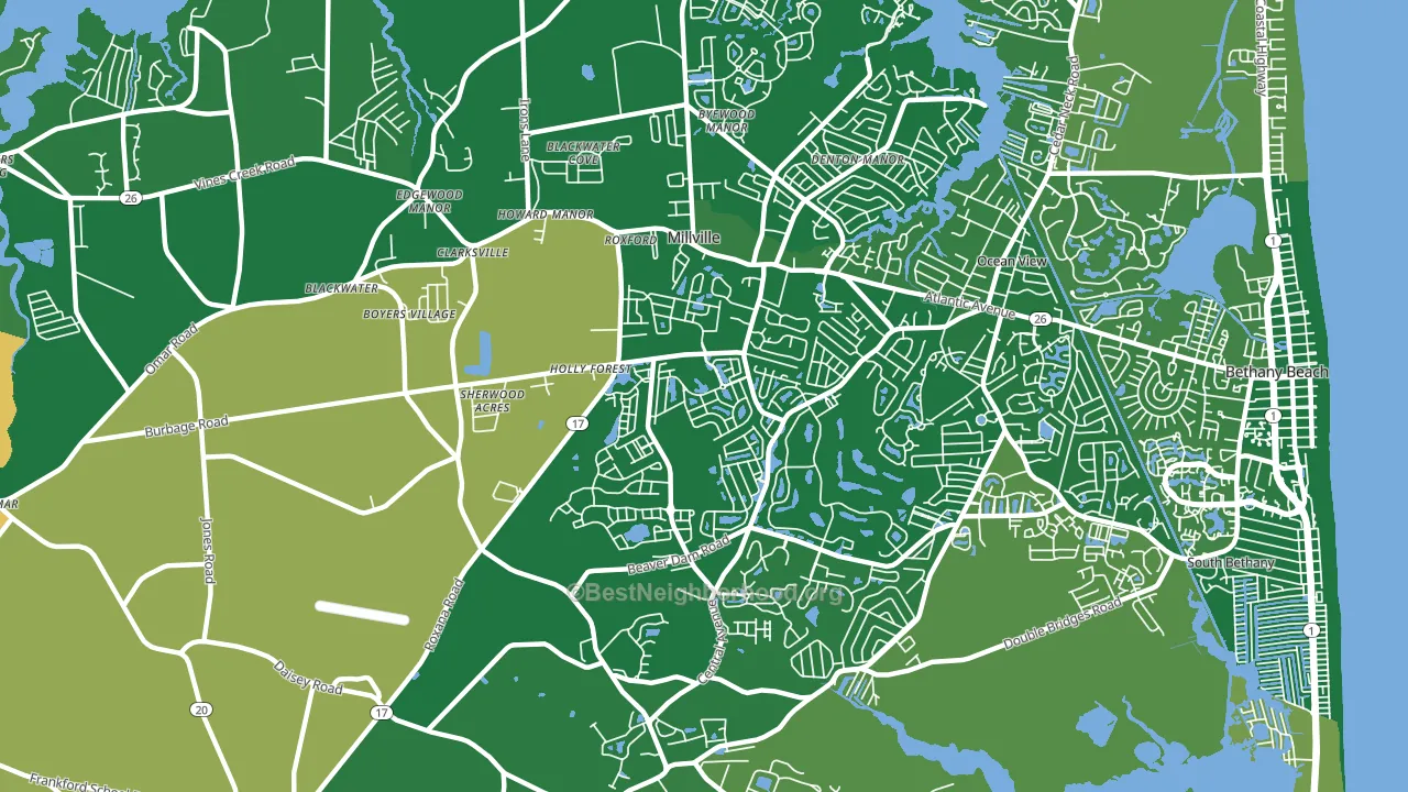 Millville, DE block-group voter-turnout map