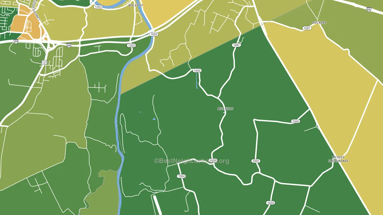 Millville, KY block-group voter-turnout map