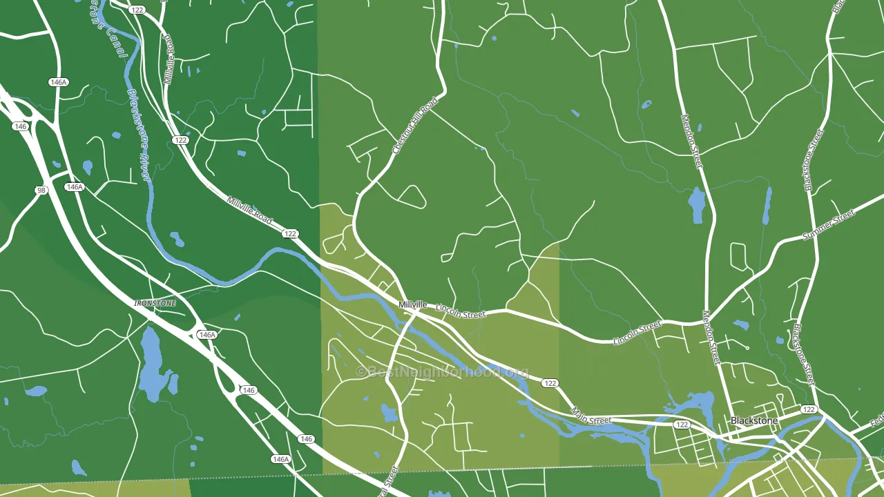 Millville, MA block-group voter-turnout map