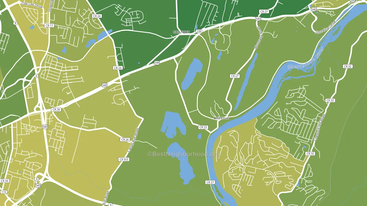 Millville, WV block-group voter-turnout map
