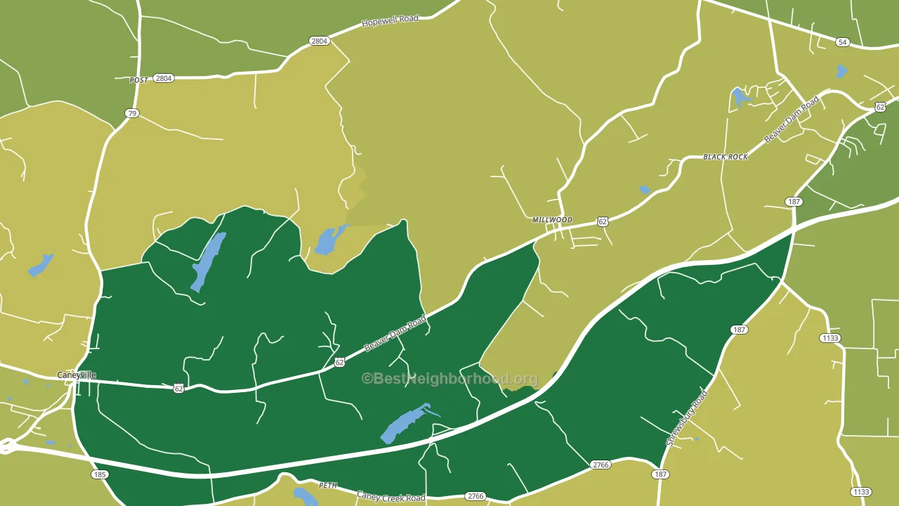 Millwood, KY block-group voter-turnout map