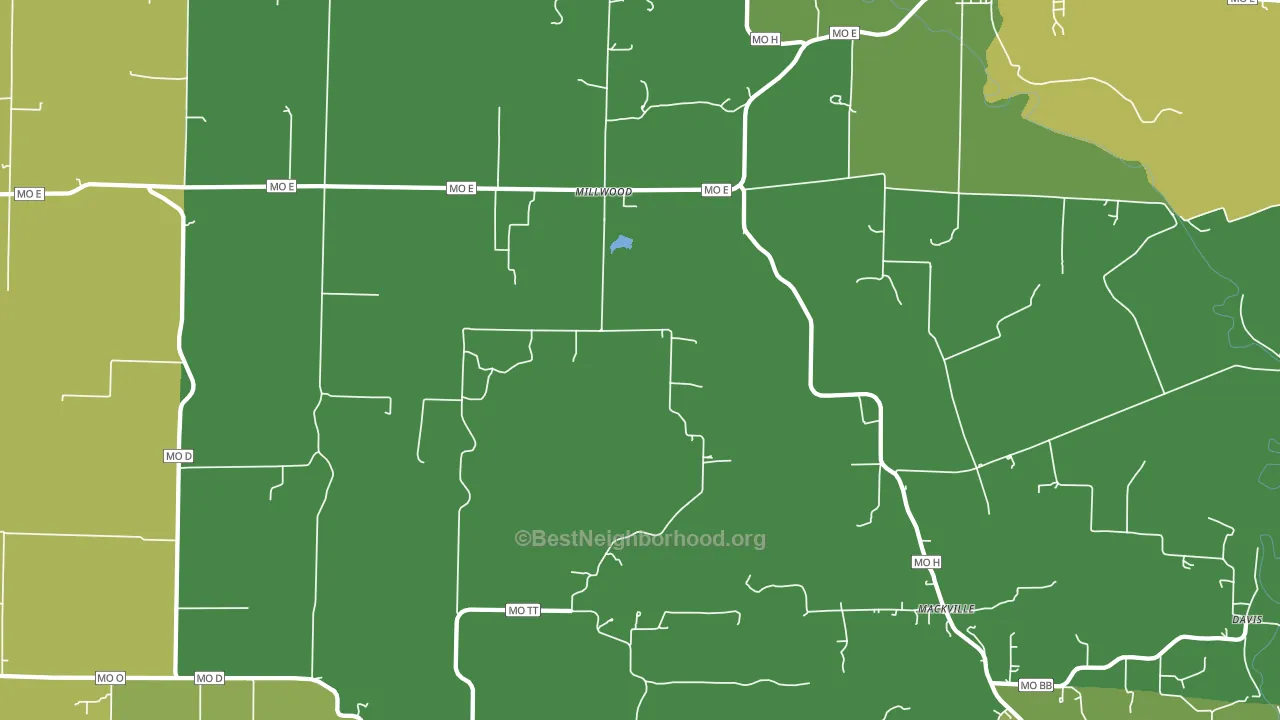 Millwood, MO block-group voter-turnout map
