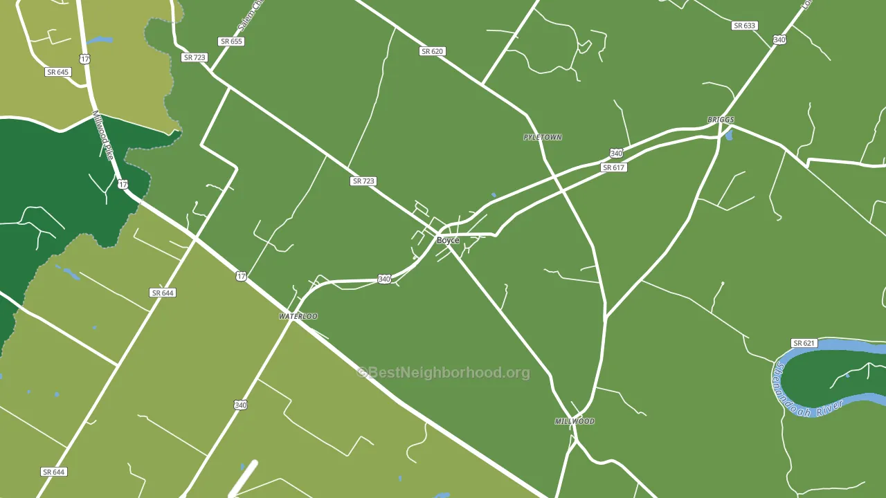 Millwood, VA block-group voter-turnout map