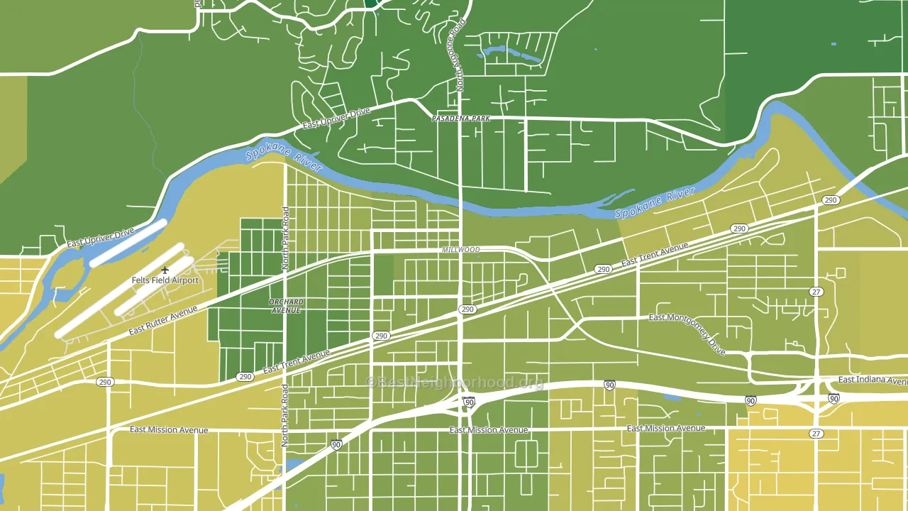 Millwood, WA block-group voter-turnout map