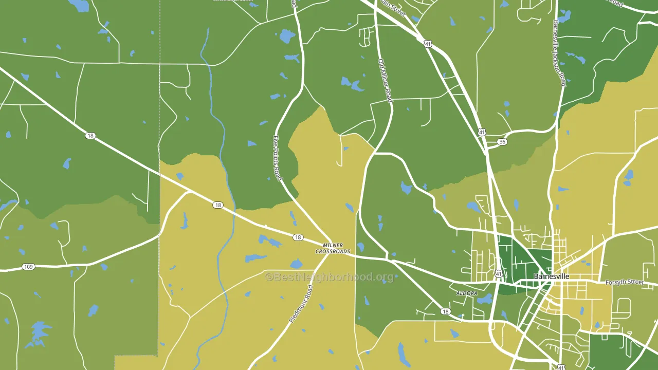 Milner Crossroads, GA block-group voter-turnout map